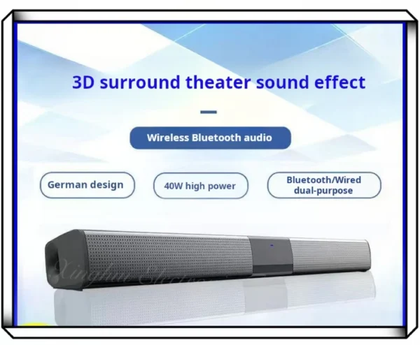 40W Bluetooth 5.3 Speaker With Remote Control Stereo Soundbar Surround Sound Home Theater Supports RCA AUX TF Card Sound Box - Image 2