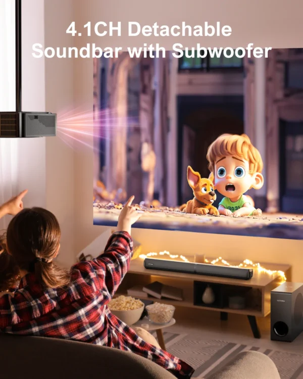 ULTIMEA 200W 4.1ch Soundbar with Subwoofer,2-in-1 Detachable Bluetooth 5.3 Soundbar for Smart TV,Home Theater Bluetooth Speakers - Image 2