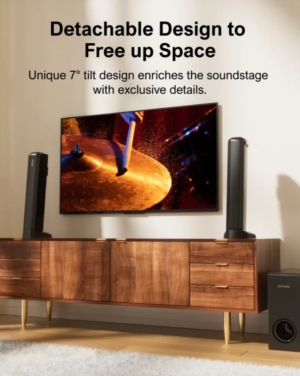ULTIMEA 200W 4.1ch Soundbar with Subwoofer,2-in-1 Detachable Bluetooth 5.3 Soundbar for Smart TV,Home Theater Bluetooth Speakers - Image 3