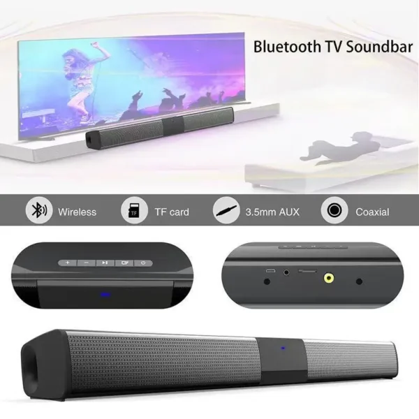 40W Bluetooth 5.3 Speaker With Remote Control Stereo Soundbar Surround Sound Home Theater Supports RCA AUX TF Card Sound Box