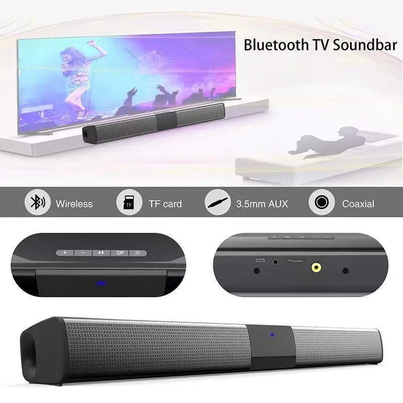 40W Bluetooth 5.3 Speaker With Remote Control Stereo Soundbar Surround Sound Home Theater Supports RCA AUX TF Card Sound Box