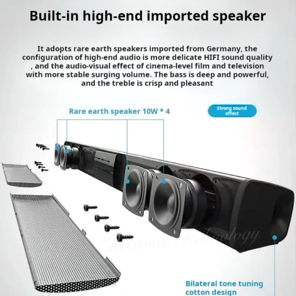 40W Bluetooth 5.3 Speaker With Remote Control Stereo Soundbar Surround Sound Home Theater Supports RCA AUX TF Card Sound Box - Image 5