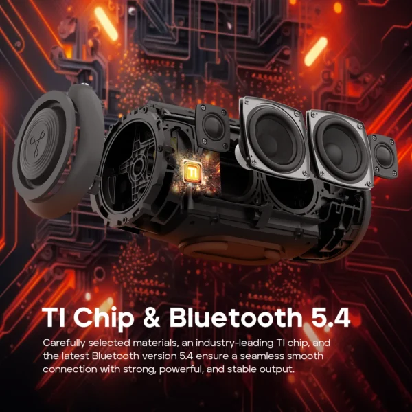 TRIBIT StormBox Lava 80W Portable Bluetooth Speaker Built-in Powerbank, APP Control, IP67 Waterproof for Outdoor, Camping, Party - Image 3
