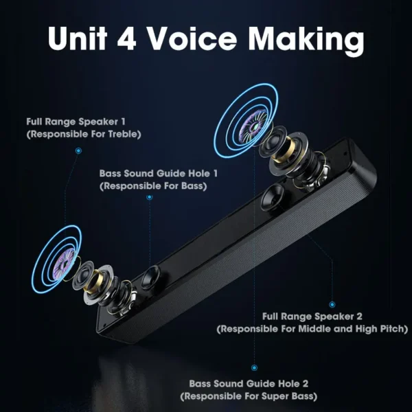 Bluetooth 4D Surround Speaker Home Theater Sound System Computer Soundbar For TV Subwoofer Wired Stereo Strong Bass - Image 5